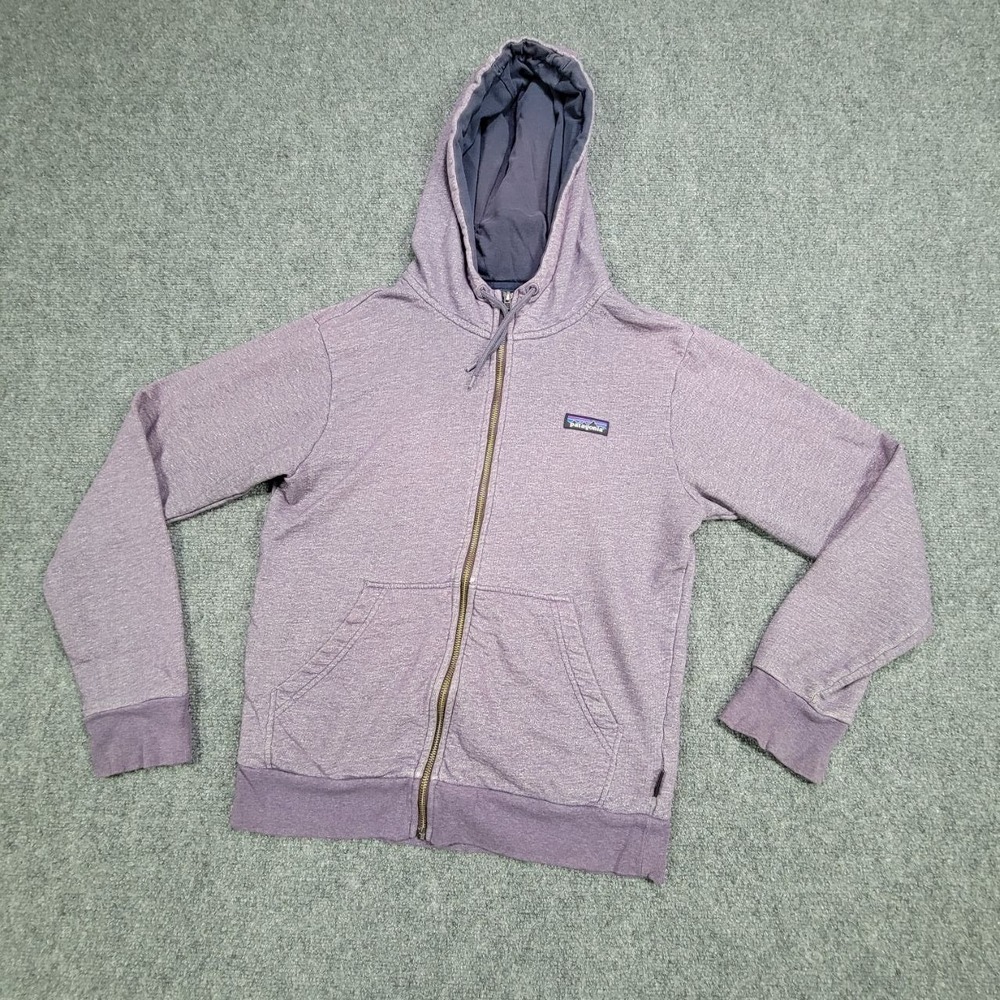 Patagonia Francis Terry Hoodie Mens XS Lavender Purple Full‎ Zip Sweatshirt Top